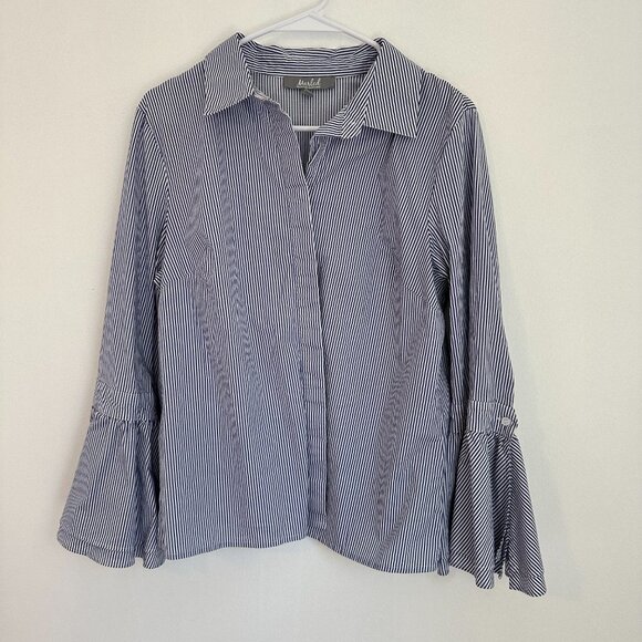 Marled Reunited Bell Sleeve Button Down Blouse - Picture 9 of 11